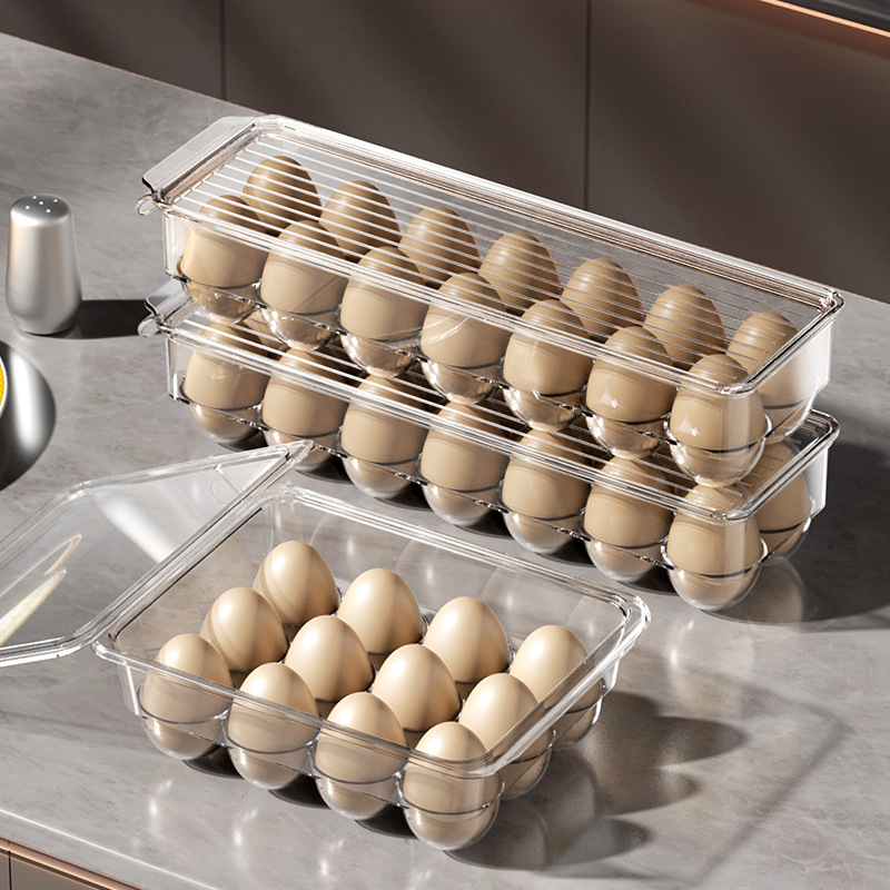 Kitchen Refrigerator 12-compartment Egg Box Egg Holder Transparent Egg Storage Box 14-compartment Egg Box Drawer Type Fresh-keeping Box