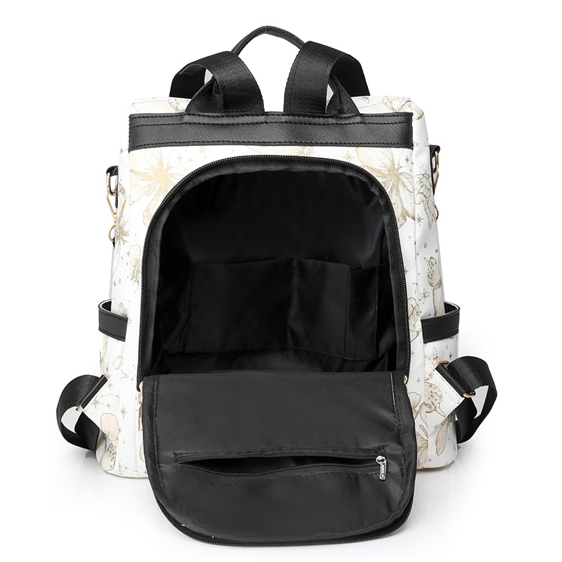 Bolso femenino con estampado de mariposa casual de moda, mochila antirrobo de viaje al aire libre de gran capacidad, mochila ligera simple