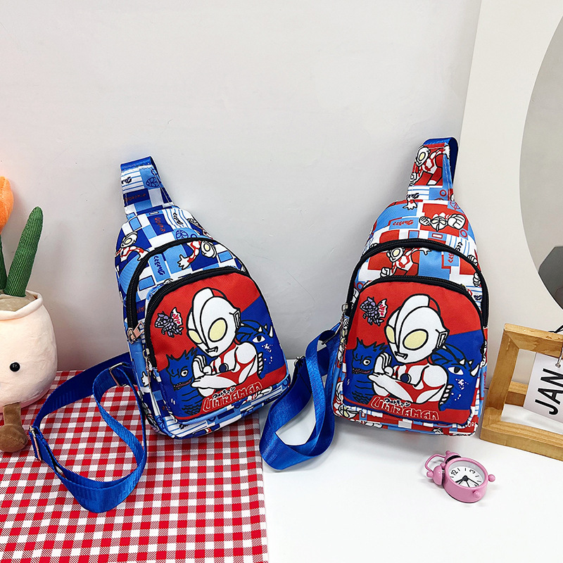 2026 New Children's Chest Bag Cartoon Ultraman Boys' Single-Shoulder Crossbody Bag Stylish Princess Outing Snack Backpack