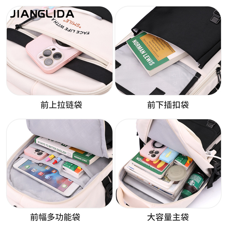 Mochila ligera para viajes transfronterizos, gran capacidad, alto valor, resistente a la suciedad, mochila escolar para estudiantes de secundaria, mochila impermeable para estudiantes universitarios, mujer