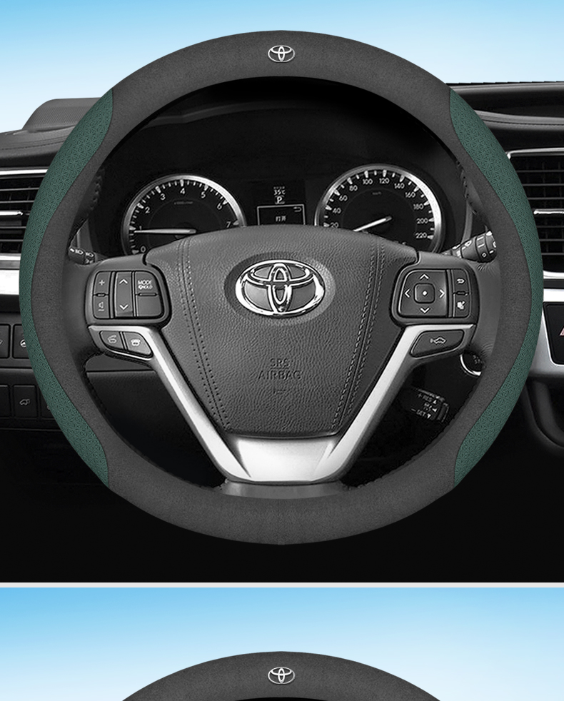 Suitable for 2021-23 Toyota Sienna Steering Wheel Cover, Car Handlebar Cover, Hand-Sewn Sienna Four-Season Universal Handlebar Cover