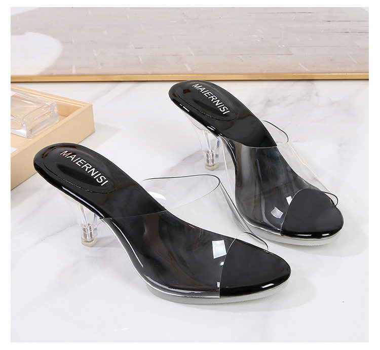 Dép sandal nữ quai ngang đính pha lê gót vuông 3–6 cm — Màu bạc, Màu hồng, Màu trắng, Màu đen chi tiết 48