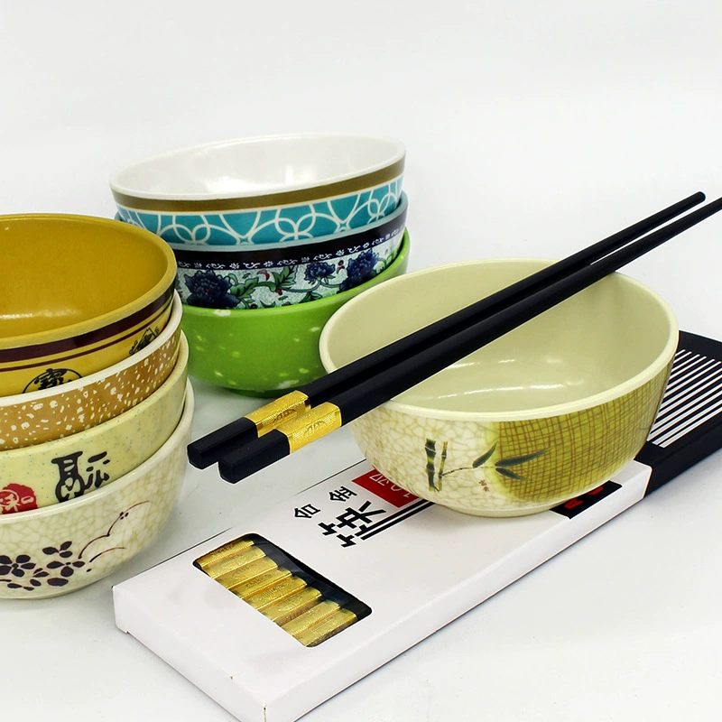 Плотный амин Chinese суповая миска imitation porcelain маленькая тарелка круглая миска для риса для самостоятельного питания столовая обеденная порция порционная миска для ресторана коммерческого использования