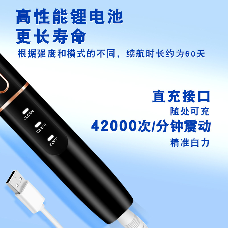 電動歯ブラシ充電式磁気サスペンションモーター音波歯ブラシ充電式大容量バッテリーカスタマイズ可能なロゴ|undefined