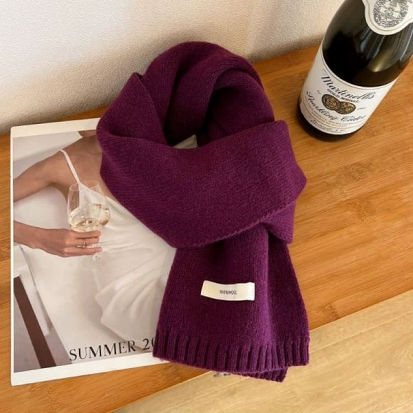 100%wool flat linen knitted-sauce purple