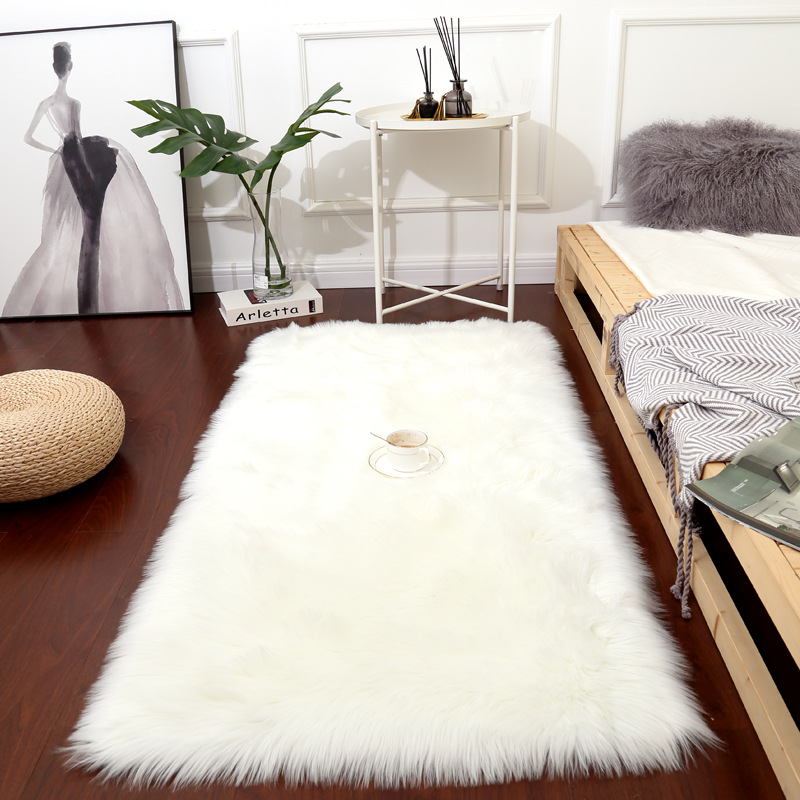Alfombra de lana nórdica, alfombra de meseta, alfombra de camarero, alfombra de cama, alfombra de piso, alfombra de sala de estar gruesa