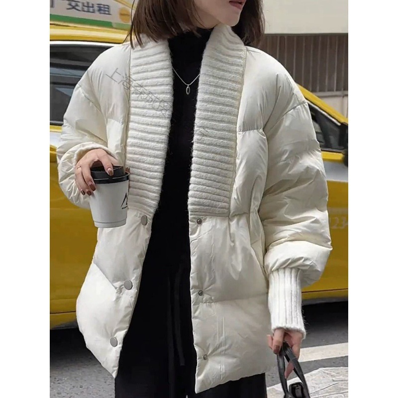 今年流行韩系白色小香风棉服外套感宽松面包服女2023秋冬