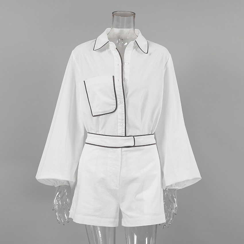 238g Weight Long Sleeve Sleeve Length Cotton Fabric Type Pant Co-ord Set Sets Type 2 Pieces Set Quantity Holiday, Outdoor, Daily Occasion Turndown Neckline Regular Fit Fit Type Solid Color, Lines Pattern Summer, Spring Season Women's Gender Pocket Design Streetwear Style Holiday Outdoor Daily Women's Streetwear Solid Color Lines Cotton Pocket Pant Co-ord Set Shorts Sets 无