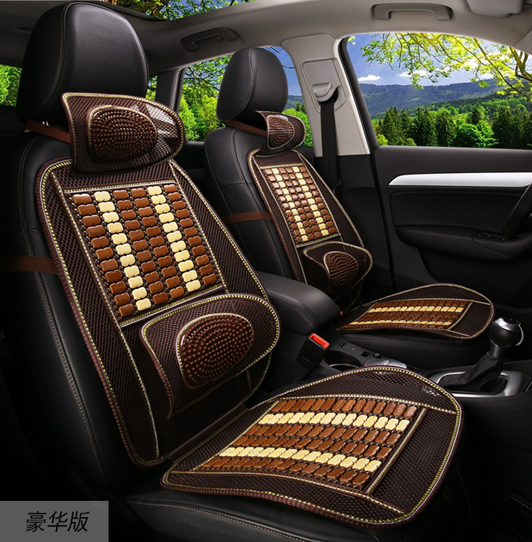 Car seat cushion summer seat cushion wooden bead car cushion truck single piece seat car summer cool cushion breathable and ventilated rear