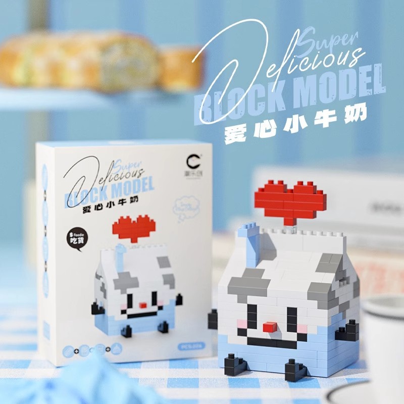 Chao Le Chuang 8921-32 Burger Food Doll Building Block Series Six Day Children's Gift Girl Blind Box Stand