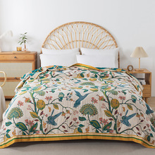 2025新品高档加厚纯棉纱布毛巾被盖毯午睡双人床盖多功能纱布毯子