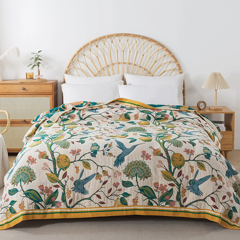 2025 новое высококачественное утолщенное одеяло из чистого хлопкового марлевого полотенца, одеяло для двуспальной кровати, многофункциональное марлевое одеяло