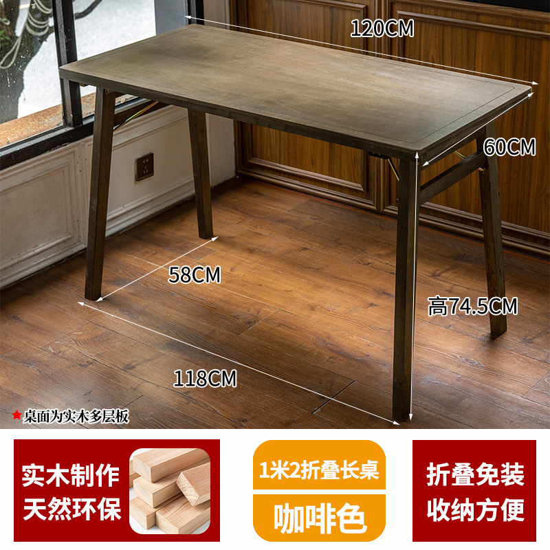 Mesa redonda de apartamento pequeño simple mesa cuadrada plegable de madera maciza retro sala de estar balcón hogar mesa de centro mesa de comedor mesa de café mesa de comedor