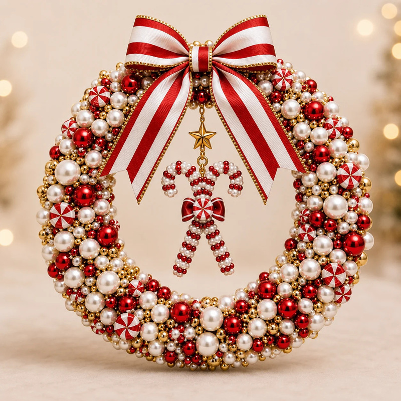 Cross-border DIY Christmas Pearl Wreath Kit