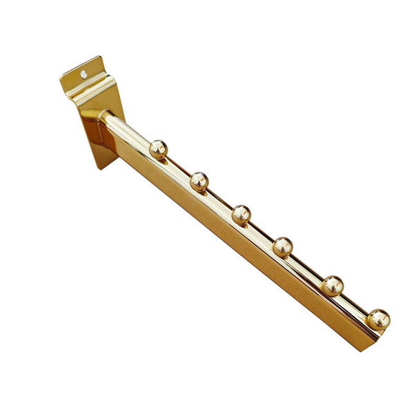 Factory Direct Sales Golden 15*30mm Oval Tube 5-Bead Slot Plate Hook Shopping Mall Clothing Store Special Electroplating Hook