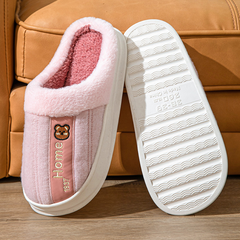Zapatillas de otoño e invierno al aire libre de los hombres interior espesado 2023 hogar lana forrado Zapatillas de algodón par de las mujeres simples Zapatillas de lana