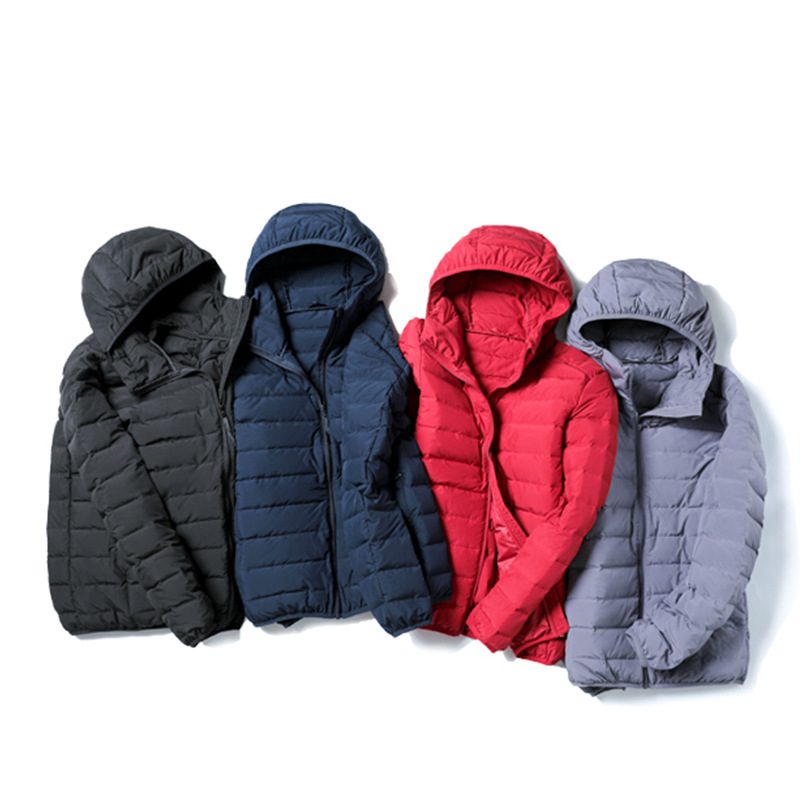 Seamless Bonded Lightweight down Jacket for Men, Short Style, Thin Model, 2025 Winter New Stand Collar Hooded Lightweight Coat