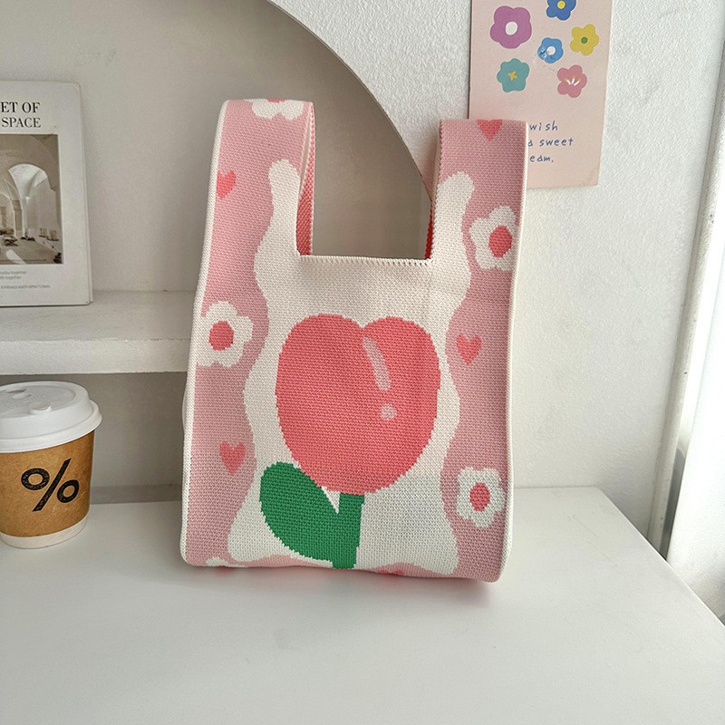 Bolsa de mochila, bolso de mujer universal original de primavera y otoño nuevo nicho bolso de mano de punto con bolso de regalo bolso de mano chaleco