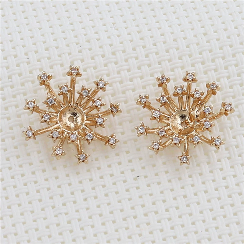 Медный цветок с микроинкрустацией цирконами, сохраняющий цвет, основание в виде звездчатого цветка, тычинка, колпачок для цветка, древний стиль, для самостоятельного изготовления заколок, материал для украшения головы в виде цветка