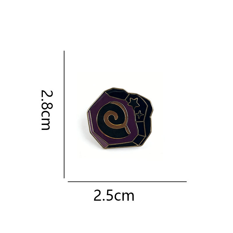 Genshin Impact Thunder Element God's Eye Metal Badge Inazuma Spiral Logo Enamel Brooch Game Peripheral Accessories