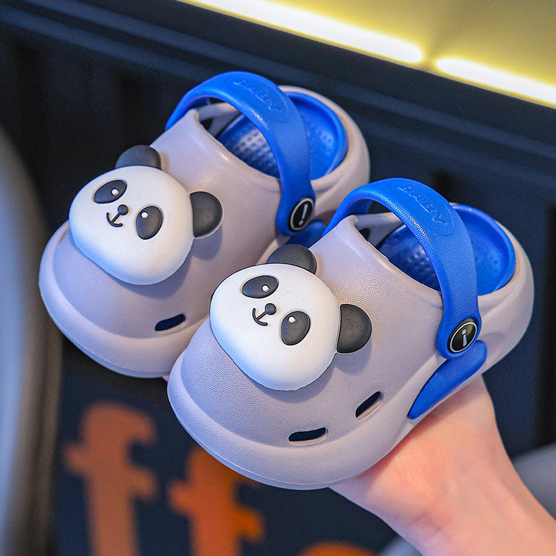 Zapatos para niños, sandalias para niños, bebés de verano, nuevos niños, zapatillas de animación antideslizantes para niños, zapatillas de panda para niños