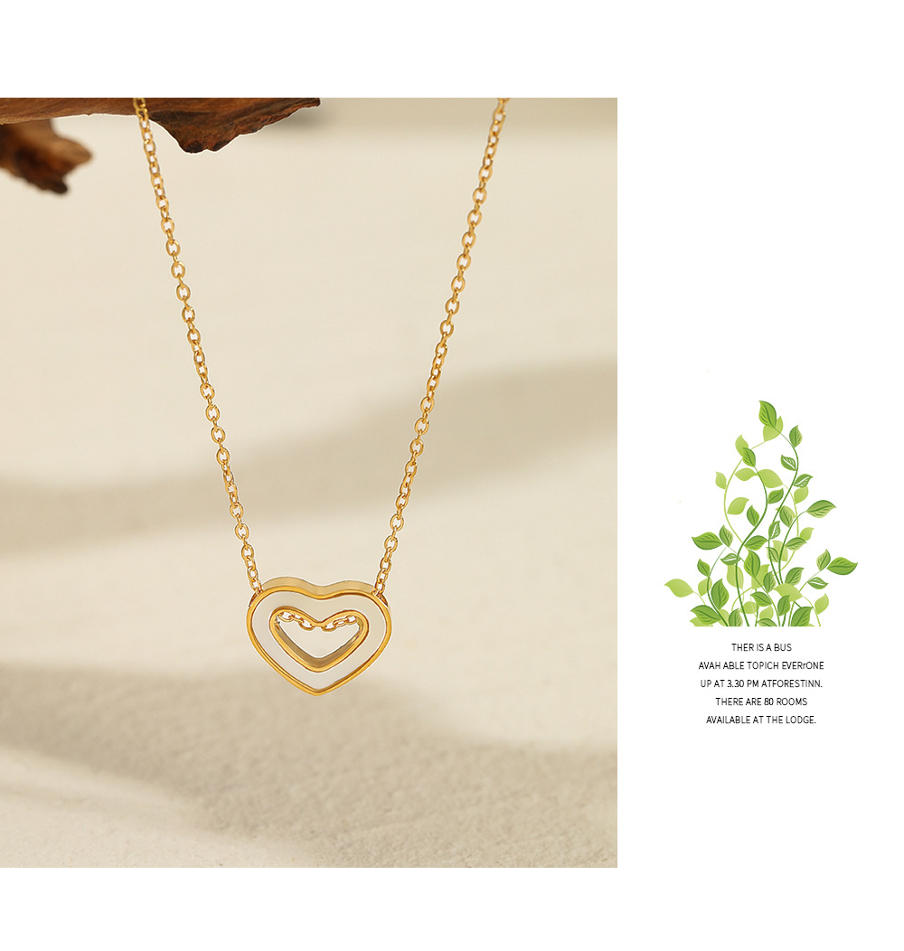 Simple Style Heart Shape Stainless Steel Necklace 1 Piece