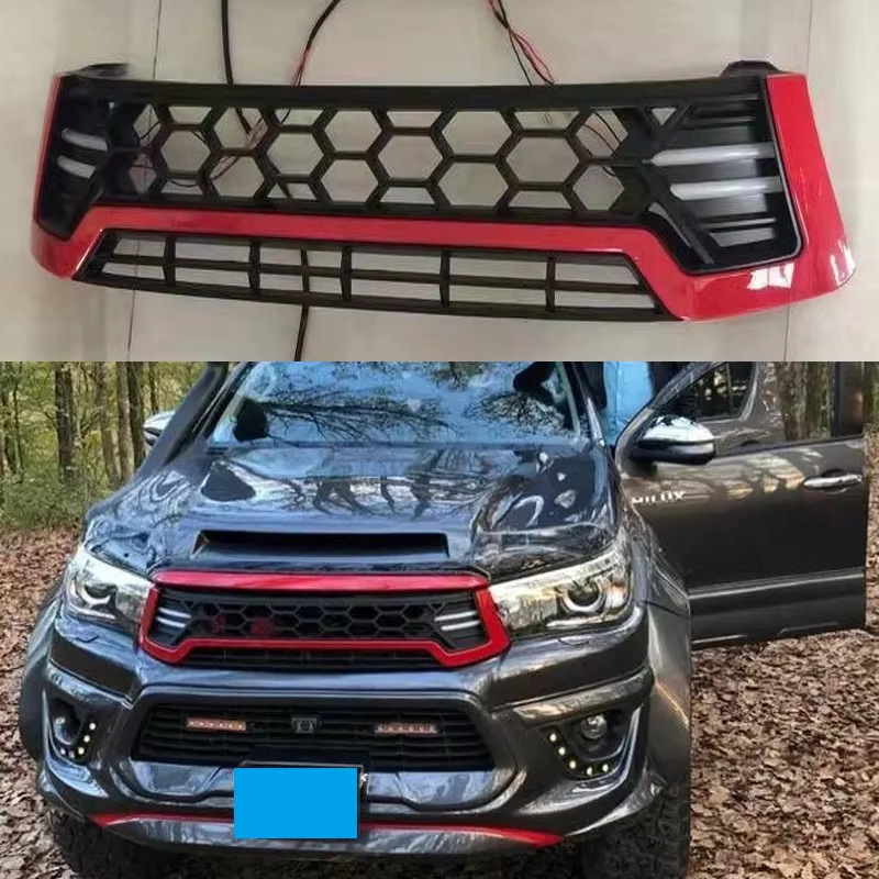 Suitable for Toyota Hilux Revo Front Grille, Pickup Truck Off-Road Front Grille Plastic Modification Parts