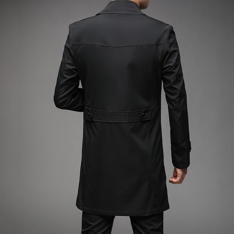 2024 New Spring and Autumn Windbreaker Men's Youth Mid Length Coat 8907 Large Men's Wear_voghion.com