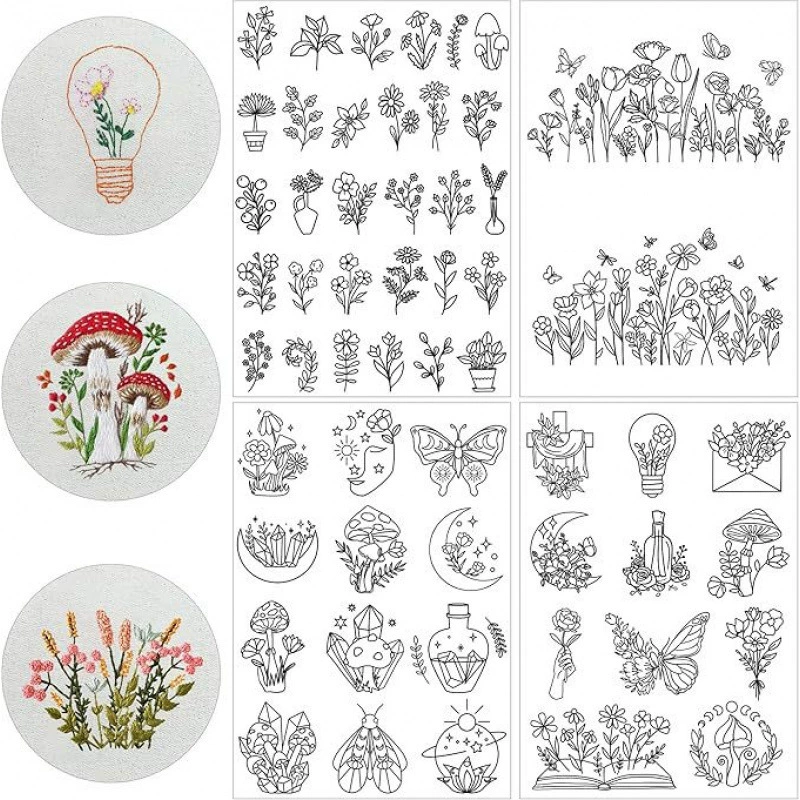 Self-adhesive adhesive water-soluble sticker non-woven cloth, Amazon, with embroidery