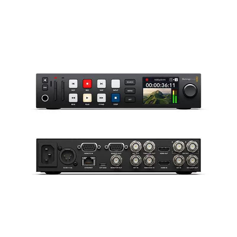 Чёрный видеорекордер Blackmagic HyperDeck Studio HD Mini, двойной слот SD и двойной SSD