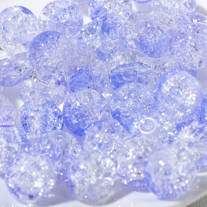 卡10珠子冰裂散珠透玻璃爆花内碎珠手工10mm串珠制作手串项链首饰|undefined