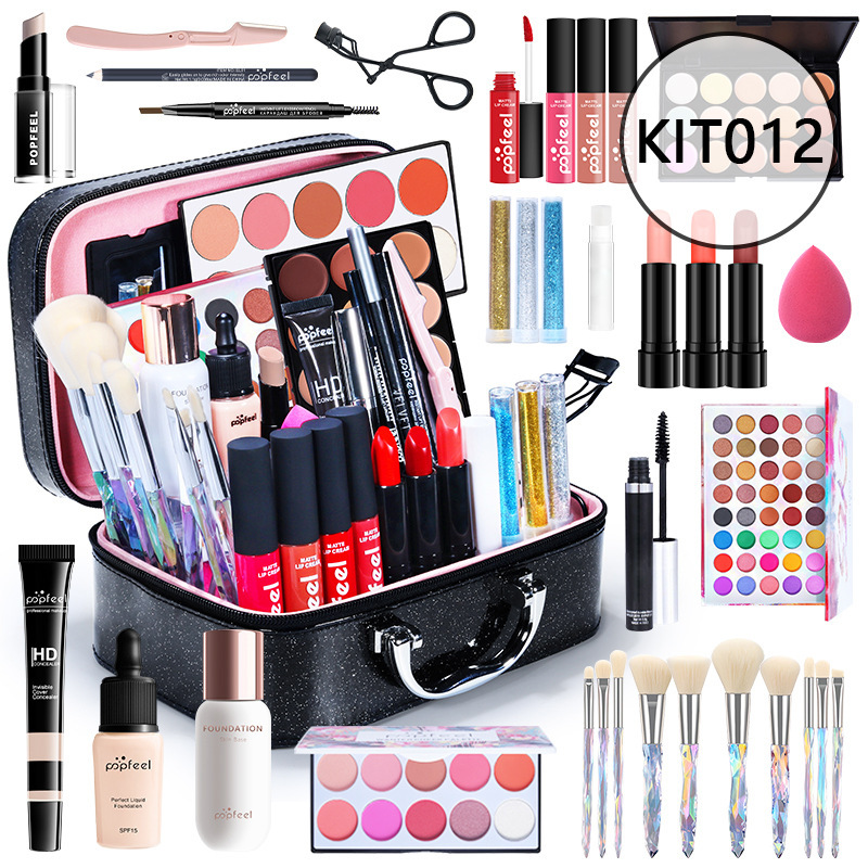 Traje europeo y americano sombra de ojos maquillaje conjunto completo principiante estudiante novato conjunto completo caja de regalo de maquillaje ligero combinación de cosméticos sombra de ojos