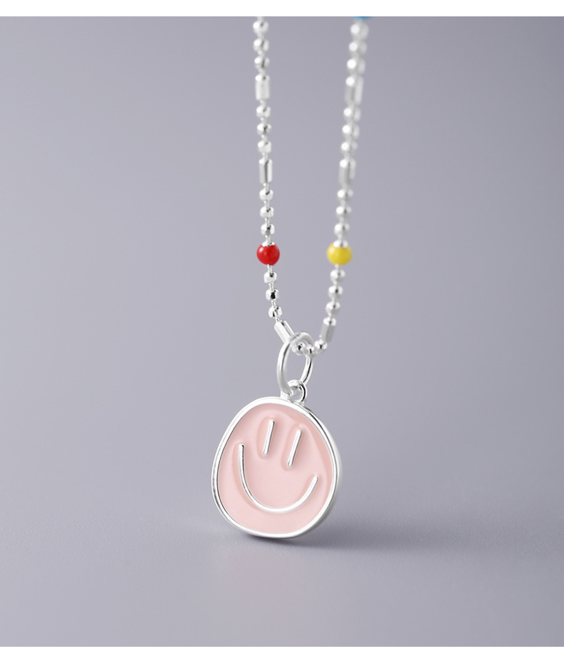 Casual Cute Streetwear Smiley Face Sterling Silver Pendant Necklace In Bulk display picture 2