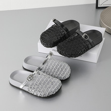 网面拖鞋女童2025夏季外穿新款韩版镂空包头平底罗马儿童沙滩拖鞋