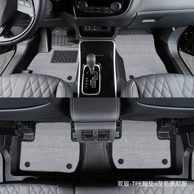 Modelə uyğun ayaqaltı imported full-cover car floor mats - lc2002014-2026-seven-seater-double-layer-tpe-floor-mats-gray-carpet