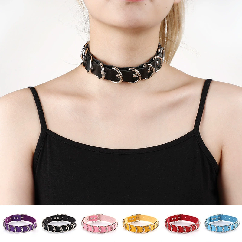 PUpi многоцветный преувеличенный ошейник уличный выстрел тяговая цепь тюнинг шейный чехол