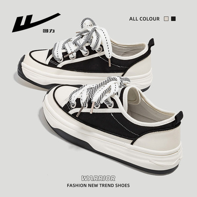 Warrior canvas shoe 2023 New spring women shoes ins leisure time motion Versatile The thickness of the bottom White skate shoes