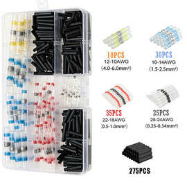 跨境货源400pcs焊锡环套装热缩中接管端子防水免压接线焊锡端子