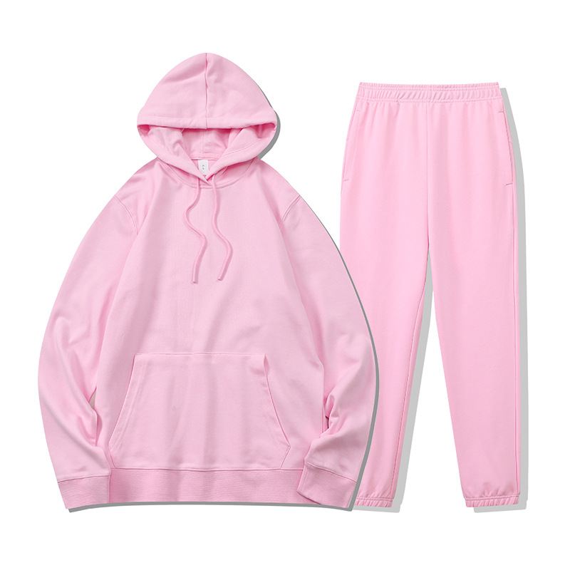 Otoño e invierno nuevo europeo y americano de dos piezas transfronteriza casual deportes con capucha sueltos suéter pantalones traje impreso logotipo