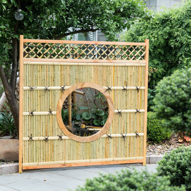 Fence Bamboo Restaurant Chinese-Style Balcony Courtyard Orchard Fence Partition Garden Outdoor Outdoor Railing