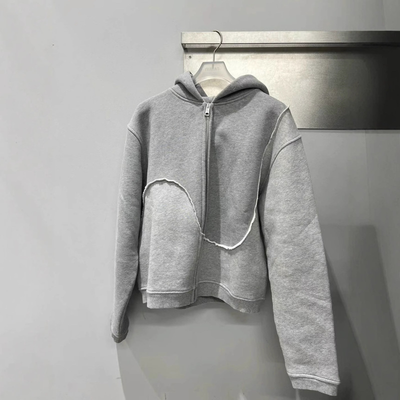 Erl Deconstructed Patchwork Swirl Color-Block Zip-Up Hoodie Jacket, Popular on Instagram Erl Deconstructed Patchwork Swirl Color-Block Zip-Up Hoodie Jacket, Popular on Instagram