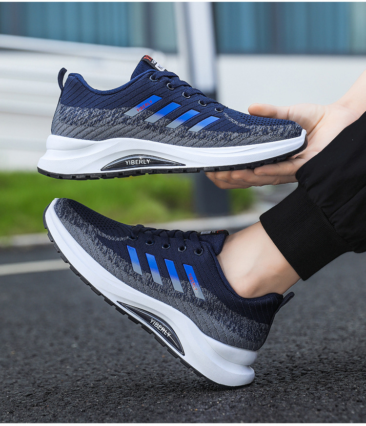 Zapatos de hombre 2025 primavera y verano nuevos zapatos de red casuales zapatos deportivos coreanos zapatos de senderismo de alto rebote zapatos de red zapatos de hombre transpirables