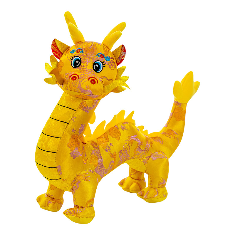 2024 año del dragón mascota de peluche de juguete juego de la espiga simulación dragón muñeca zodiaco dragón chino muñeca actividad regalo image 7