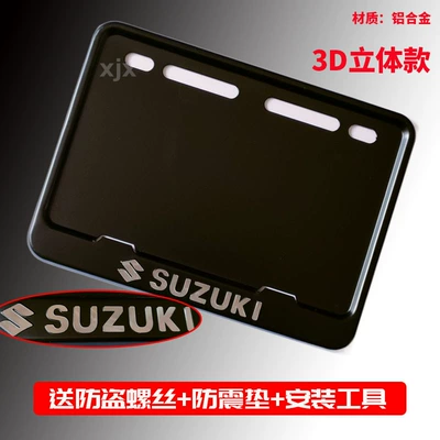Nömrə qabı Holder Matte Black Motorcycle License Plate - 3d-emblem-suzuki-includes-screws-anti-vibration-pads-installation-tools
