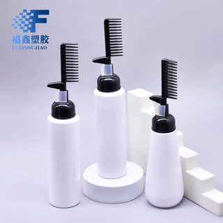 加工定制染发梳瓶250ml加厚塑料分装瓶pet白色空瓶一梳直染发瓶子