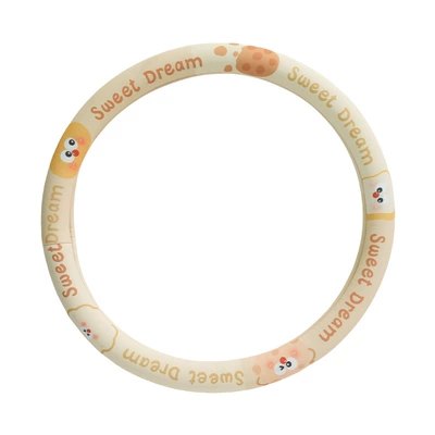 Four Seasons General Motors Steering Wheel Cover Women's Cartoon Cheese Biscuit Anti-slip Sweat-absorbent Summer Car Steering Wheel Handle Cover (Steering wheel cover) - cheese-cookie-steering-wheel-cover-38cm
