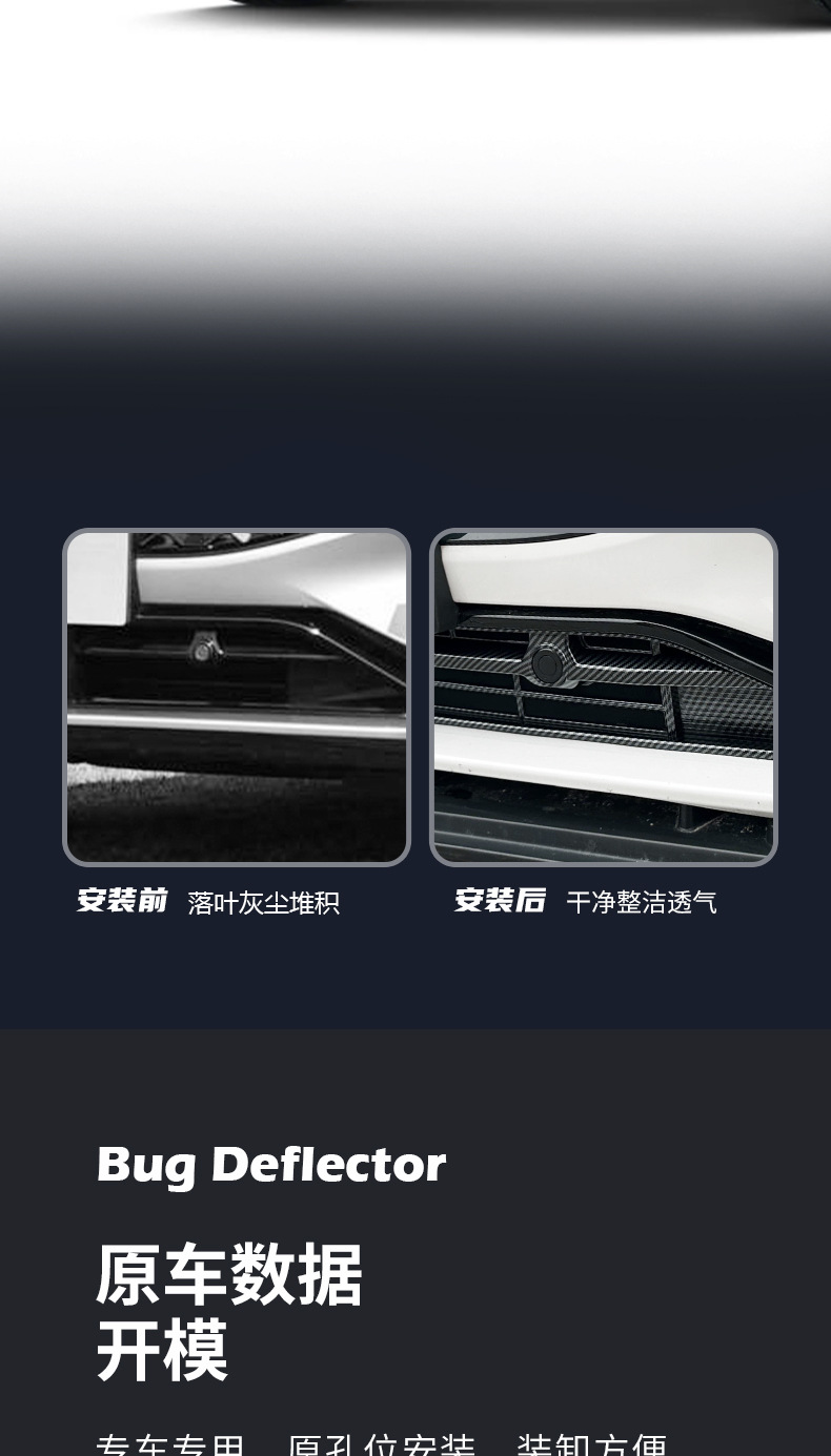 Suitable for Ford's new Mondeo, insect-proof mesh snap-on front grille radiator protection dustproof modification accessory