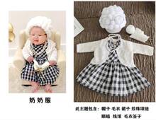 儿童摄影服宝宝主题服装网红小老太百天周岁奶奶服拍照婴儿百天照