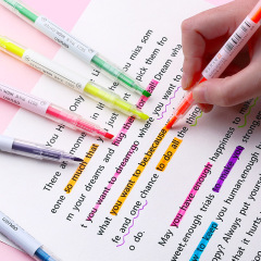 得力熒光標記筆熒光筆學生用彩色記號筆畫重點彩色瑩光筆糖果色