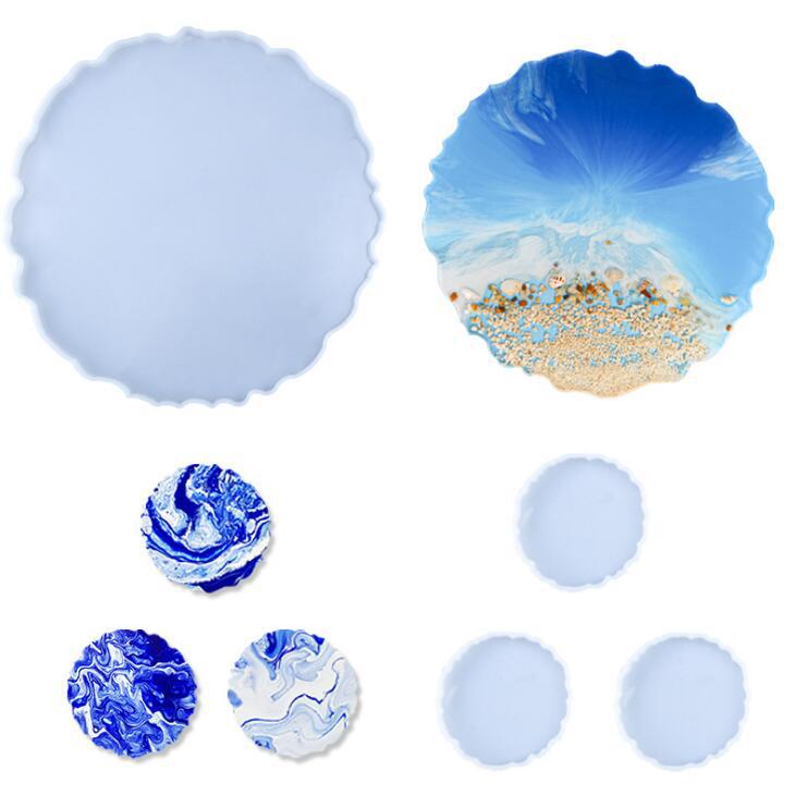 diy水晶滴膠硅膠模具大圓托盤製作鏡面硅膠擺台